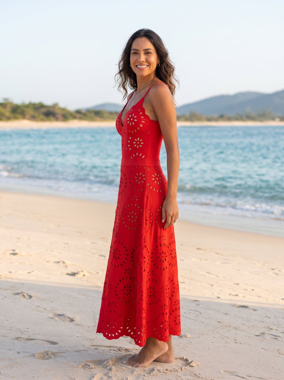 Conjunto Prainha — Maiô e Saia Longa — conjunto com maiô e saia longa de lado